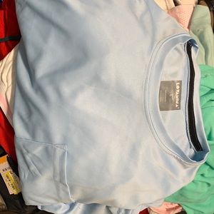 Light blue silky long sleeve shirt